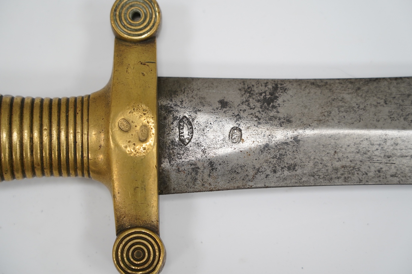 A French gladius regulation blade stamped; ‘Talabot, Paris’, regulation brass hilt, blade 48cm. Condition - good, some age wear